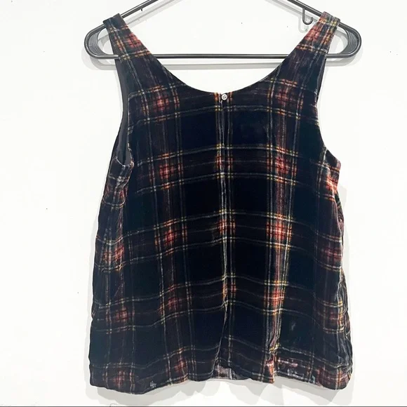 NWT J crew velvet plaid tank top - Picture 4 of 6